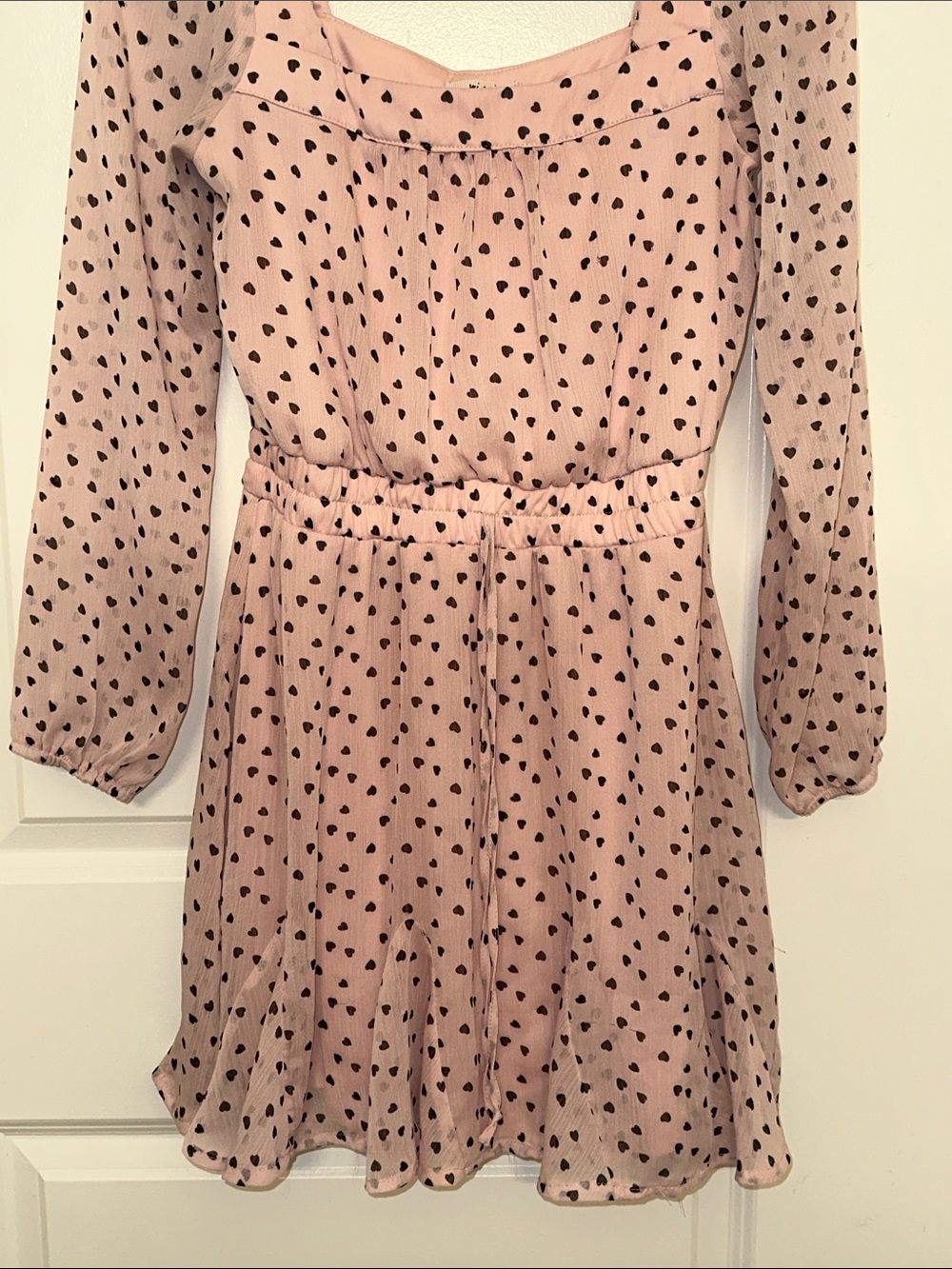 miami Pink Dress with Black Heart Print
